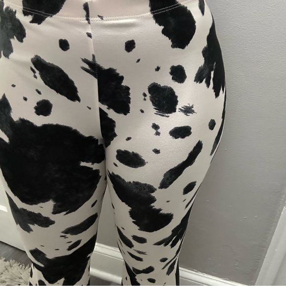 Black and White Cow Print Pants - Picture 2 of 7